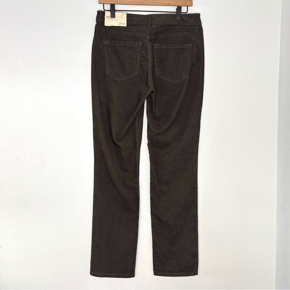 NWT Ann Taylor LOFT Curvy Straight Corduroy Pants Sz 4/27 Brown Lightweight FLAW - Picture 5 of 12